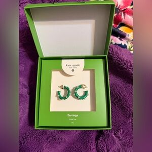 Kate Spade collab with target  Green hoop Earrings NIB